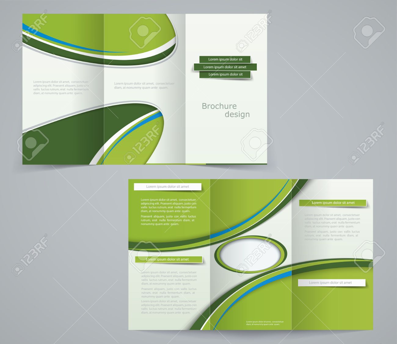 three fold brochure template corporate flyer or cover design