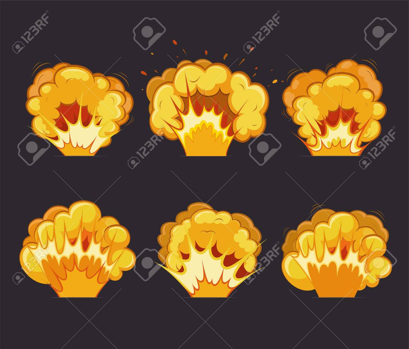 Cartoon Explosion Effects With Flash Royalty Free Cliparts Vectors And Stock Illustration Image