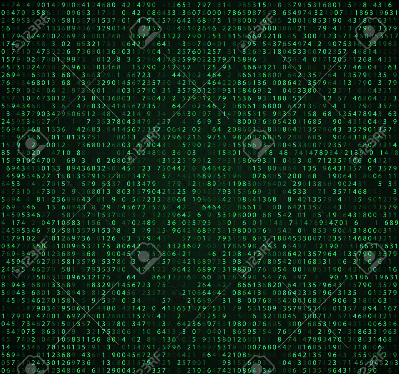 桁のグリーン マトリックス背景 暗号化 エンコード データ コード 番号を該当のコンピューター コード のイラスト素材 ベクタ Image