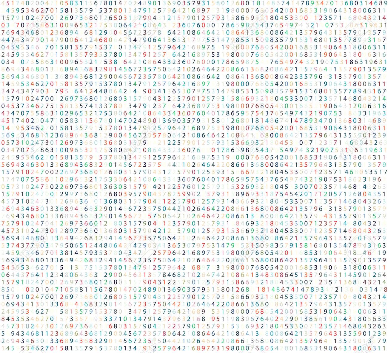 数字とカラー マトリックス背景。暗号化、エンコード、データ コード、番号を該当のコンピューター コード。のイラスト素材・ベクター Image  55854125