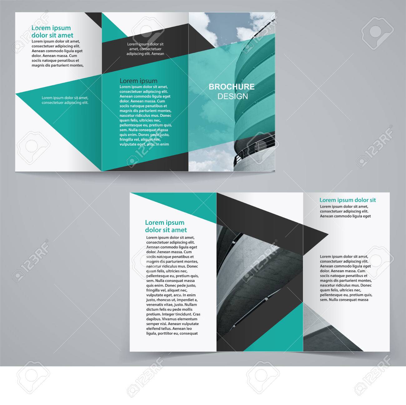 Tri-fach Business-Broschüre Vorlage, Zweiseitig Template-Design In Intended For Double Sided Tri Fold Brochure Template