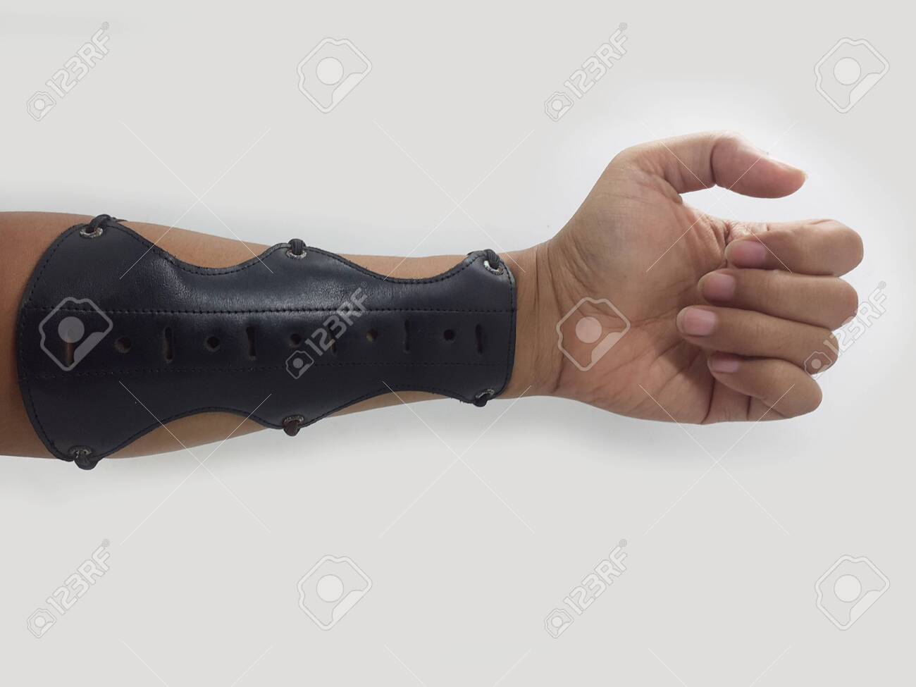 Black Leather Rubber Arm Guard For Archery Sports Protection Stock Photo Picture And Royalty Free Image Image 144469019 black leather rubber arm guard for archery sports protection