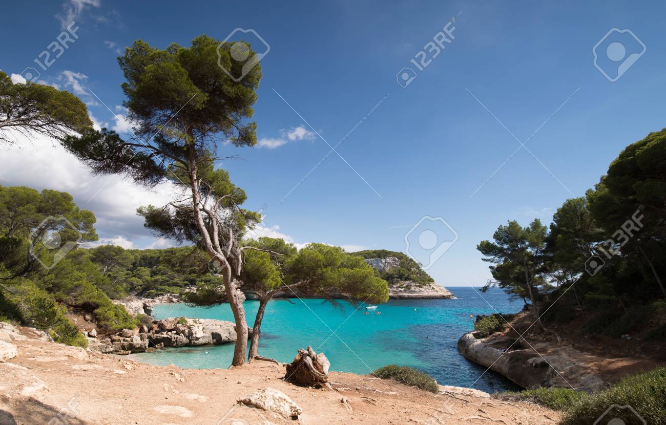 Cala mitjaneta and cala Mitjana in a sunny summer day, Menorca, Spain. - 66132143 Cala mitjaneta and cala Mitjana in a sunny summer day, Menorca, Spain. - 66132143