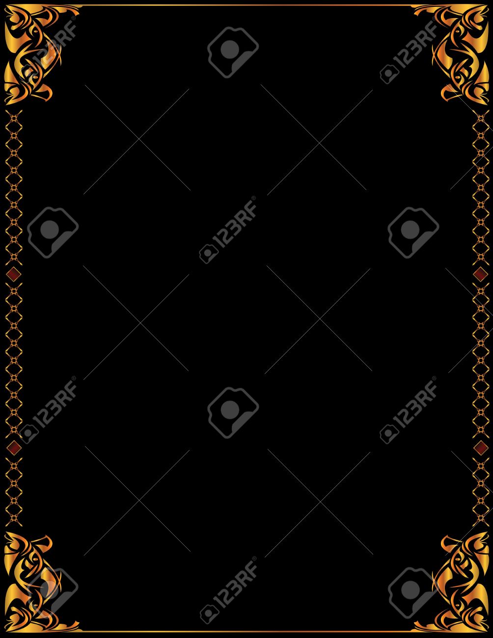 Gold elegant frame design on a black background - 3536580 Gold elegant frame design on a black background - 3536580
