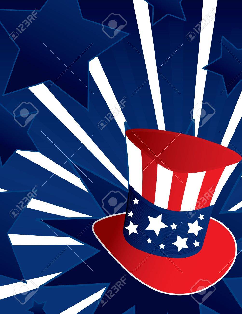 Uncle Sam hat with active blue background - 4119268 Uncle Sam hat with active blue background - 4119268