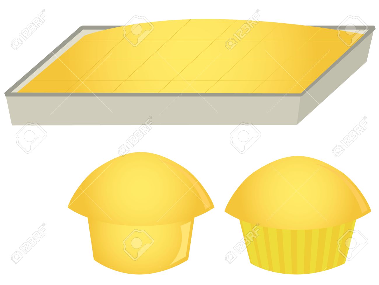 Cornbread in pan and muffins isolated on a white background - 6468184 Cornbread in pan and muffins isolated on a white background - 6468184