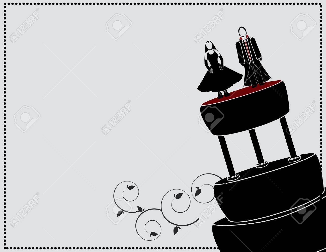 goth couple on a cake with a gray background - 7315126 goth couple on a cake with a gray background - 7315126