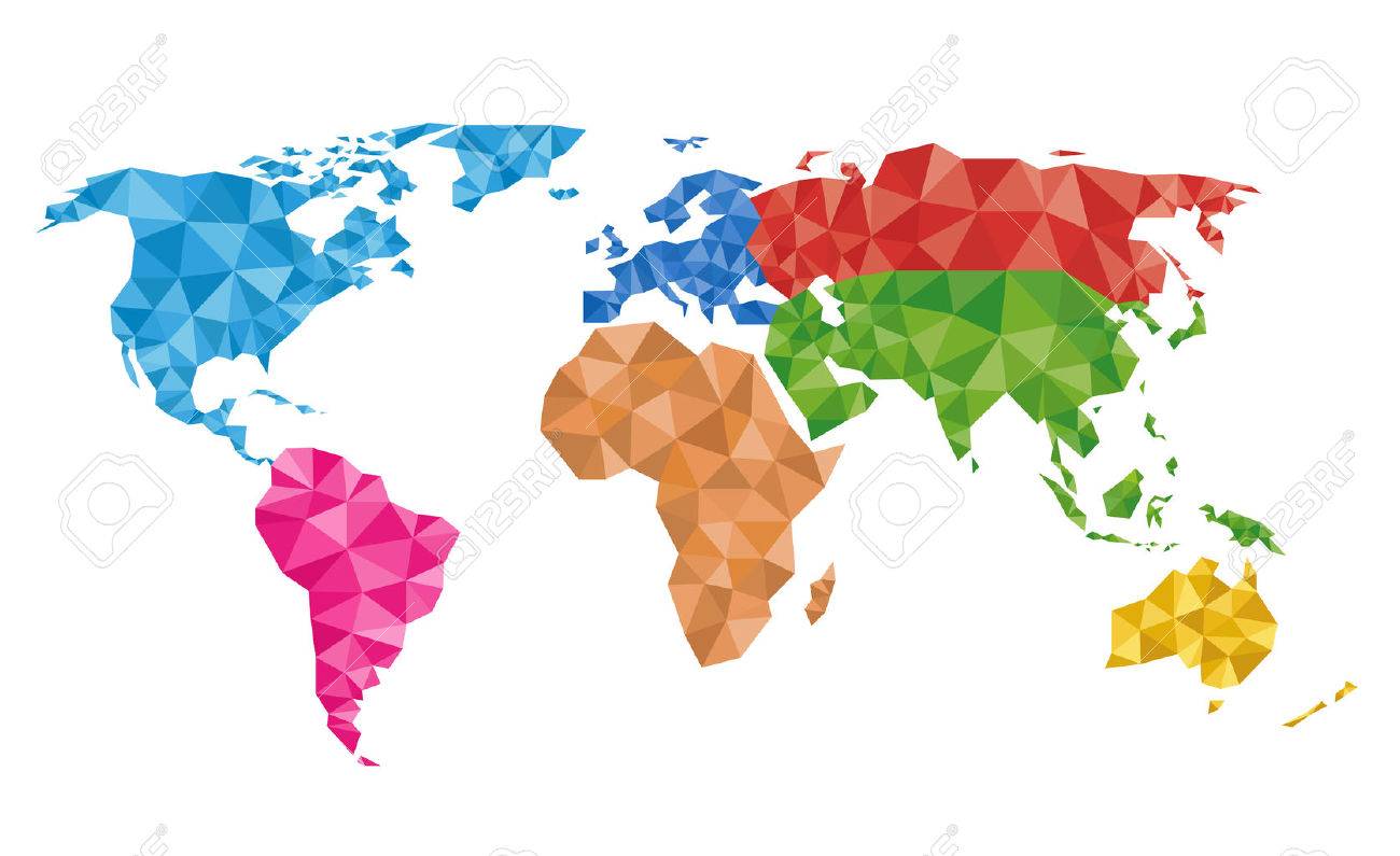 Geometric World Map Vector Multicolored Geometric World Map Vector Illustration. Royalty Free Svg,  Cliparts, Vectors, And Stock Illustration. Image 49159367.