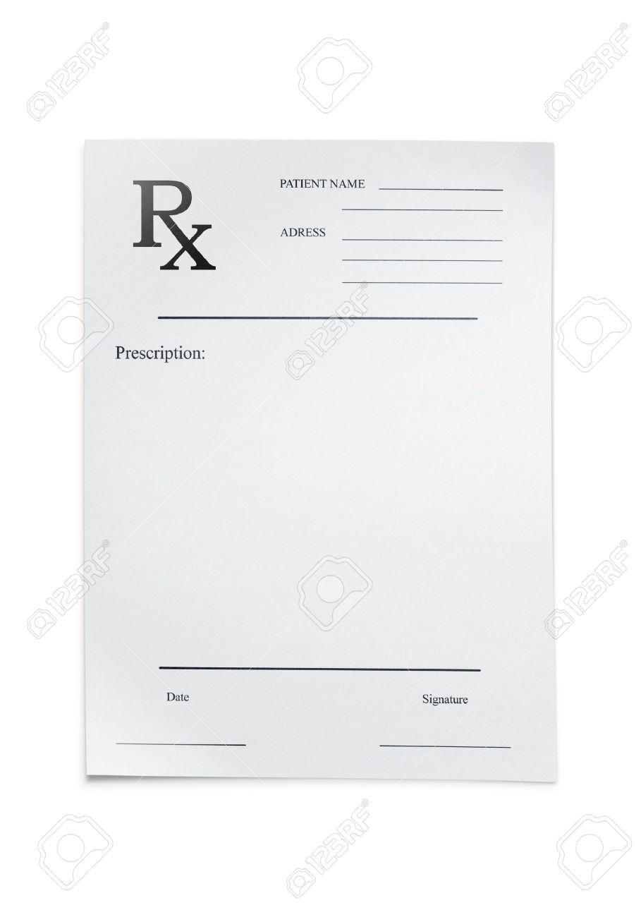 blank prescription pad