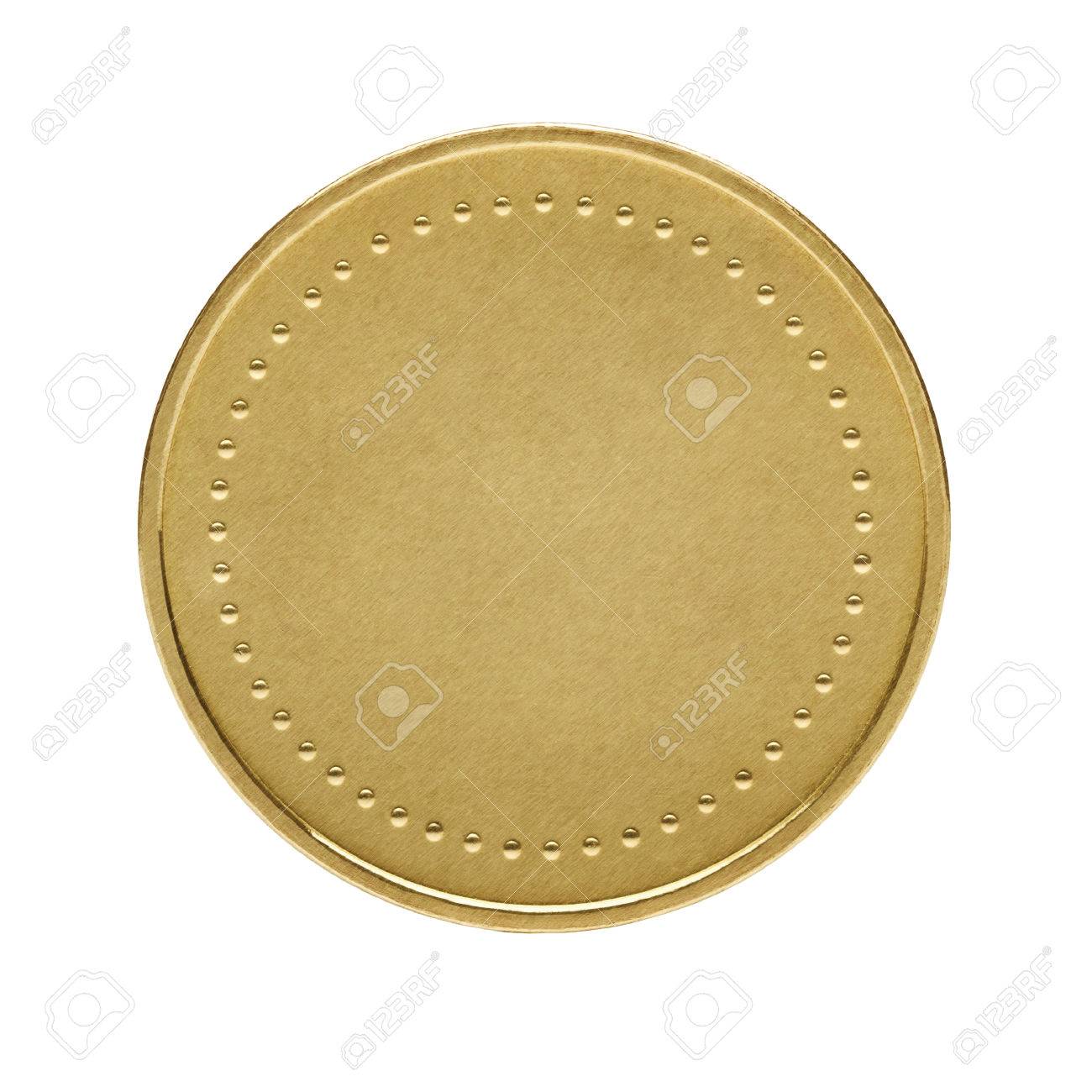 Close up of golden coin isolated on white - 27483634 Close up of golden coin isolated on white - 27483634