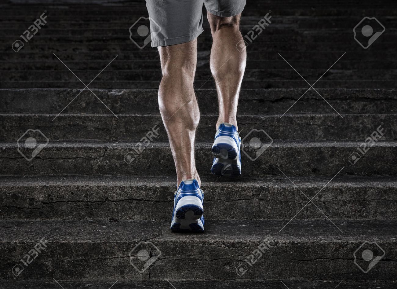 Practice, close up of young man running up the stairs - 30830471 Practice, close up of young man running up the stairs - 30830471