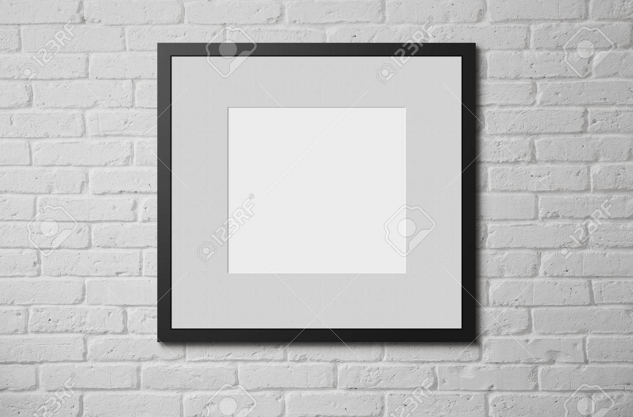 Blank picture frame at the brick wall with copy space and clipping path for the inside - 30891485 Blank picture frame at the brick wall with copy space and clipping path for the inside - 30891485