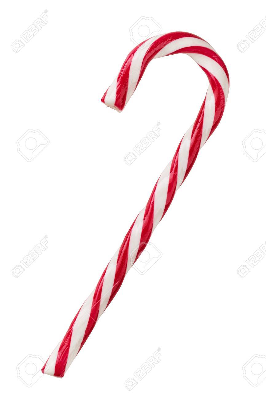 Close up of candy cane isolated on white background - 69858028 Close up of candy cane isolated on white background - 69858028