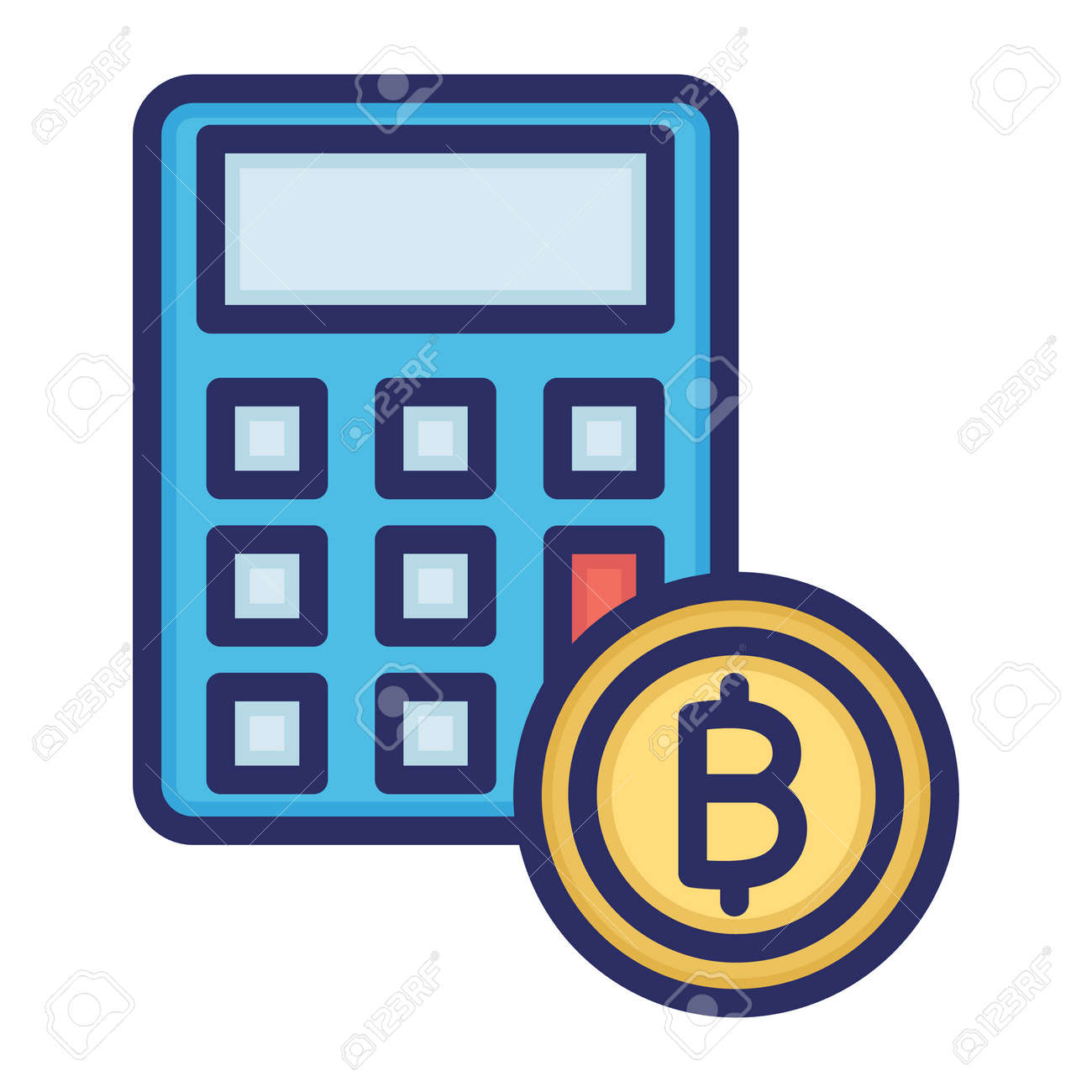 Cálculo, Bitcoin, Calculadora De Bitcoin, Calculadora De Minería Iconos  Vectoriales Totalmente Editables Ilustraciones svg, vectoriales, clip art  vectorizado libre de derechos. Image 158900071