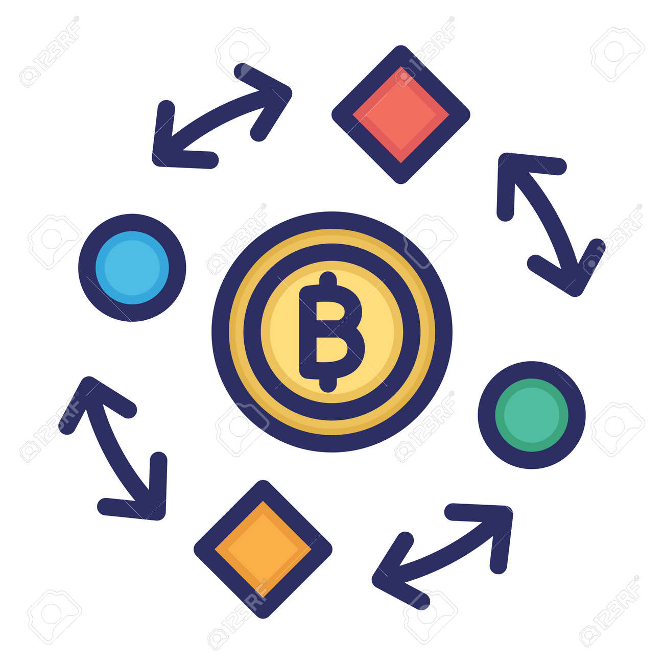 Blockchain Network, Consensus Algorithm, Cryptocurrency, Proof Of Time  Fully Editable Vector Icons Royalty Free SVG, Cliparts, Vectors, and Stock  Illustration. Image 158900967.