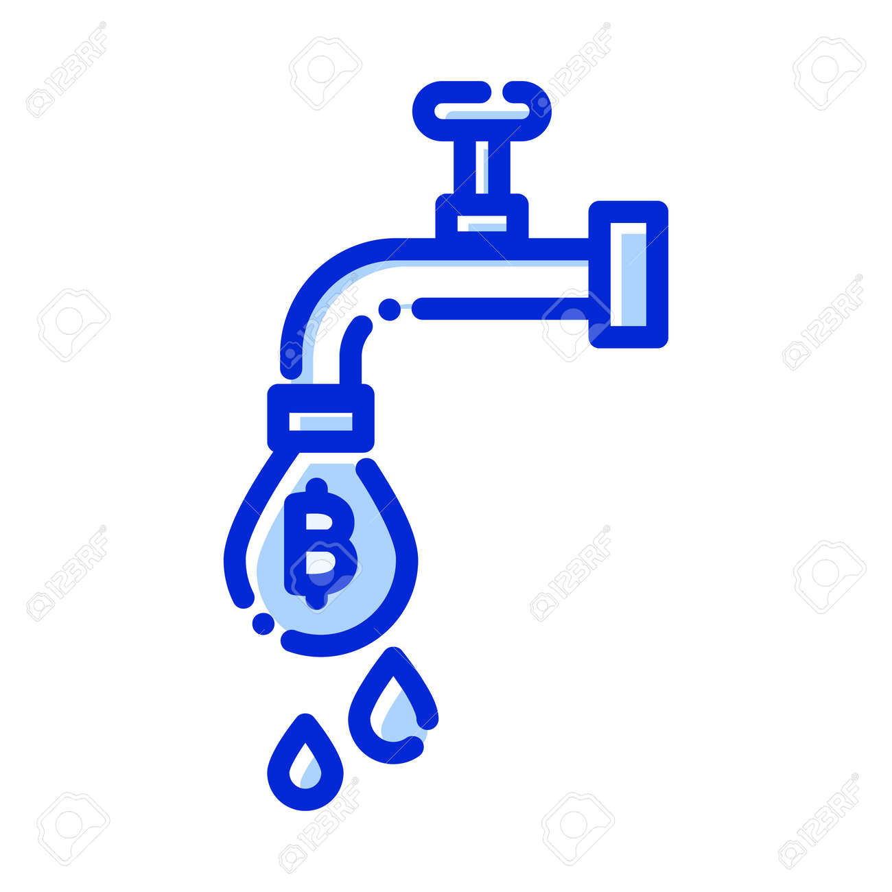 비트코인 수도꼭지 비트코인 흐름 비트코인 탭 탭 완전히 편집 가능한 벡터 아이콘 로열티 무료 사진, 그림, 이미지 그리고  스톡포토그래피. Image 158902244