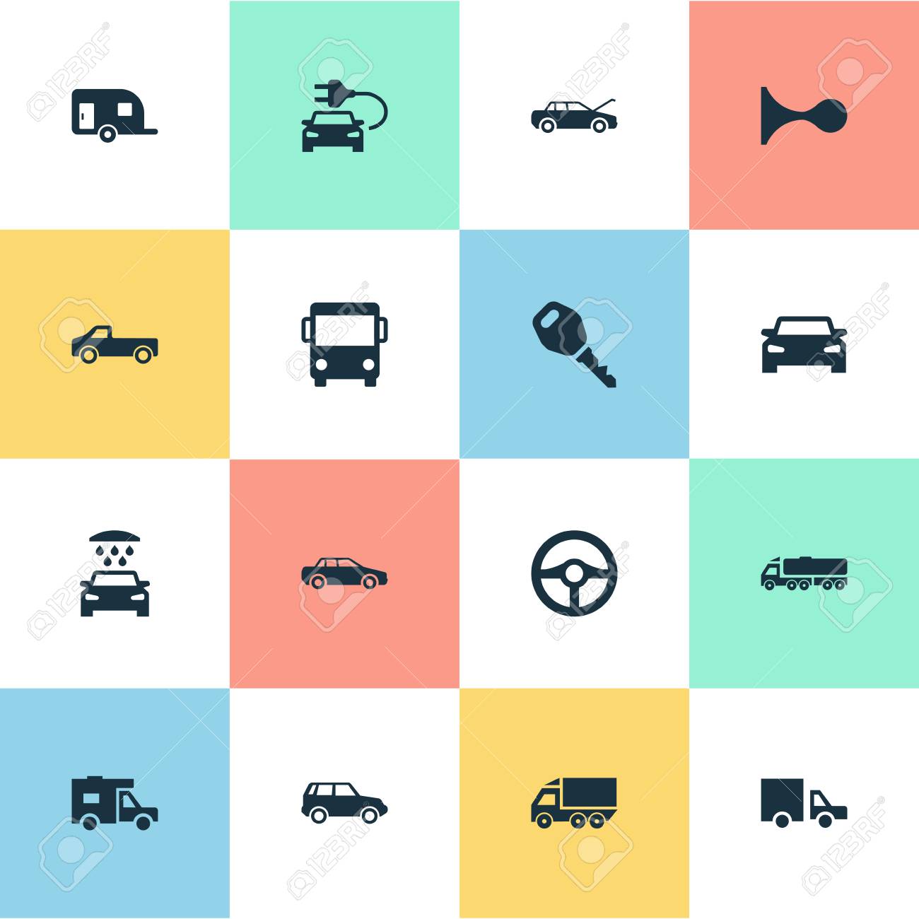 simple auto icons elements
