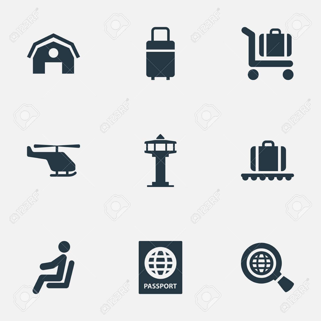L'aéroport De Des Illustration Vectorielle Définie Simple Icônes tsrdxQCh