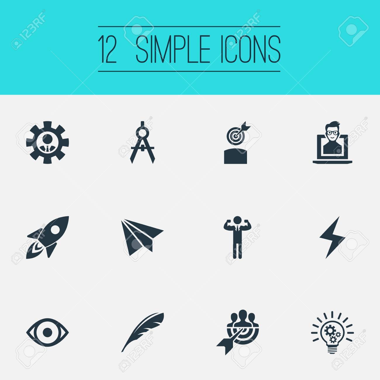 単純な視覚芸術のイラスト セットをベクトル アイコンのイラスト素材 ベクタ Image