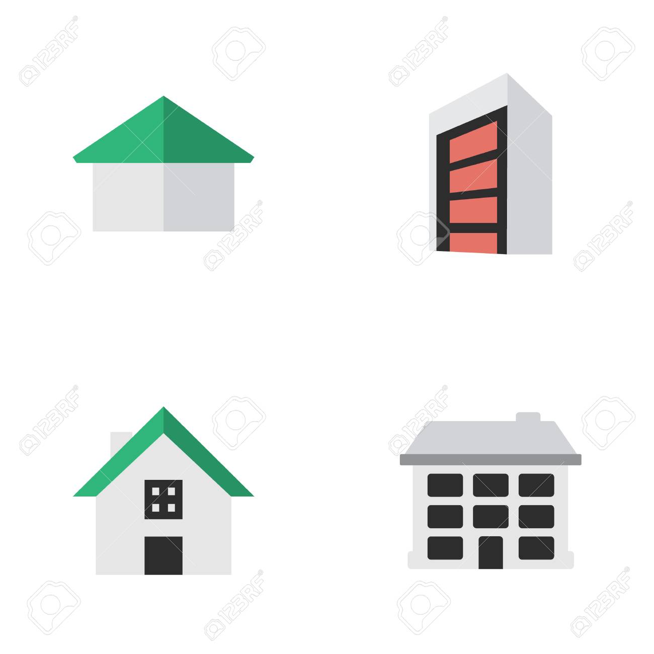 vector illustration set of simple estate icons elements free simple estate