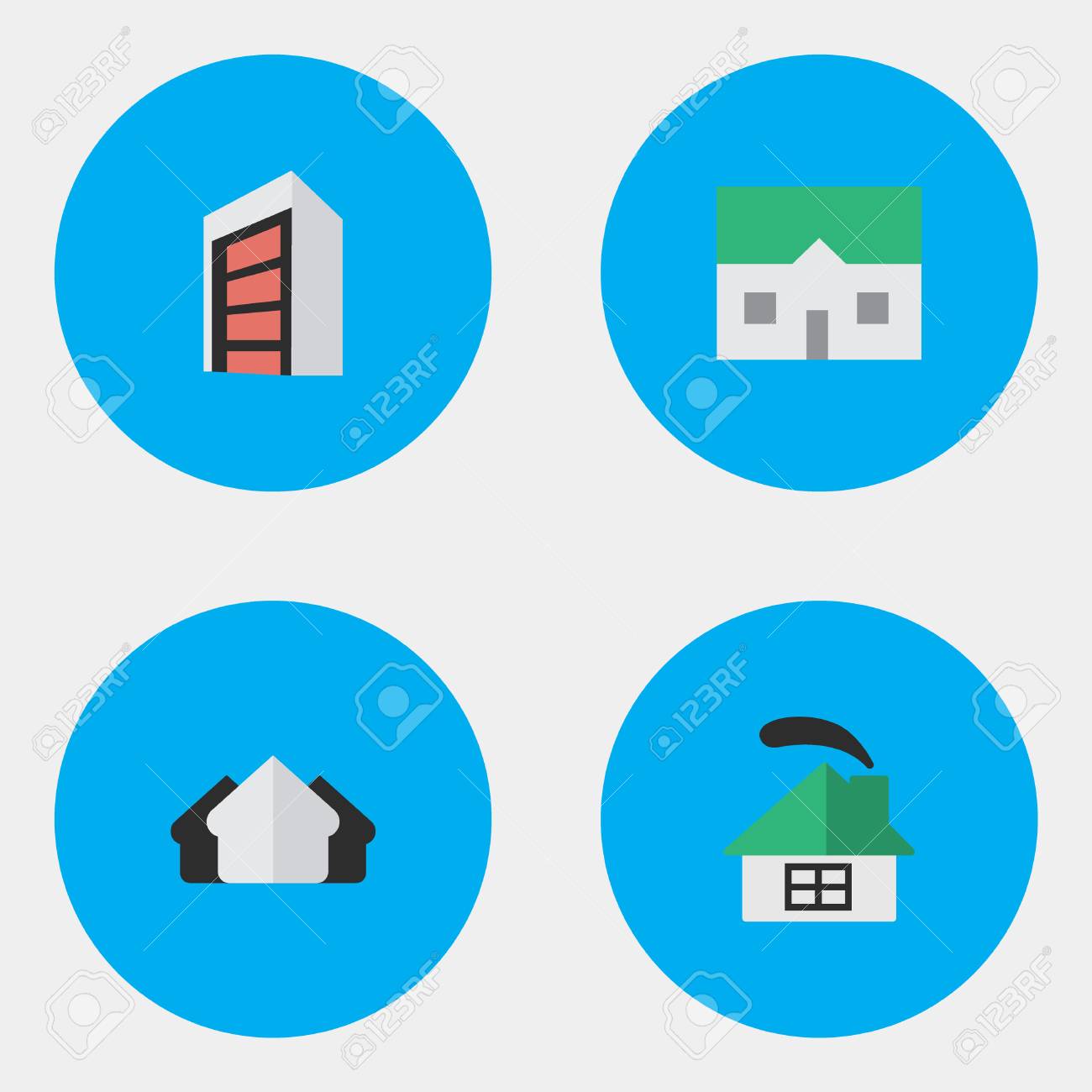 vector illustration set of simple estate icons elements property free simple estate