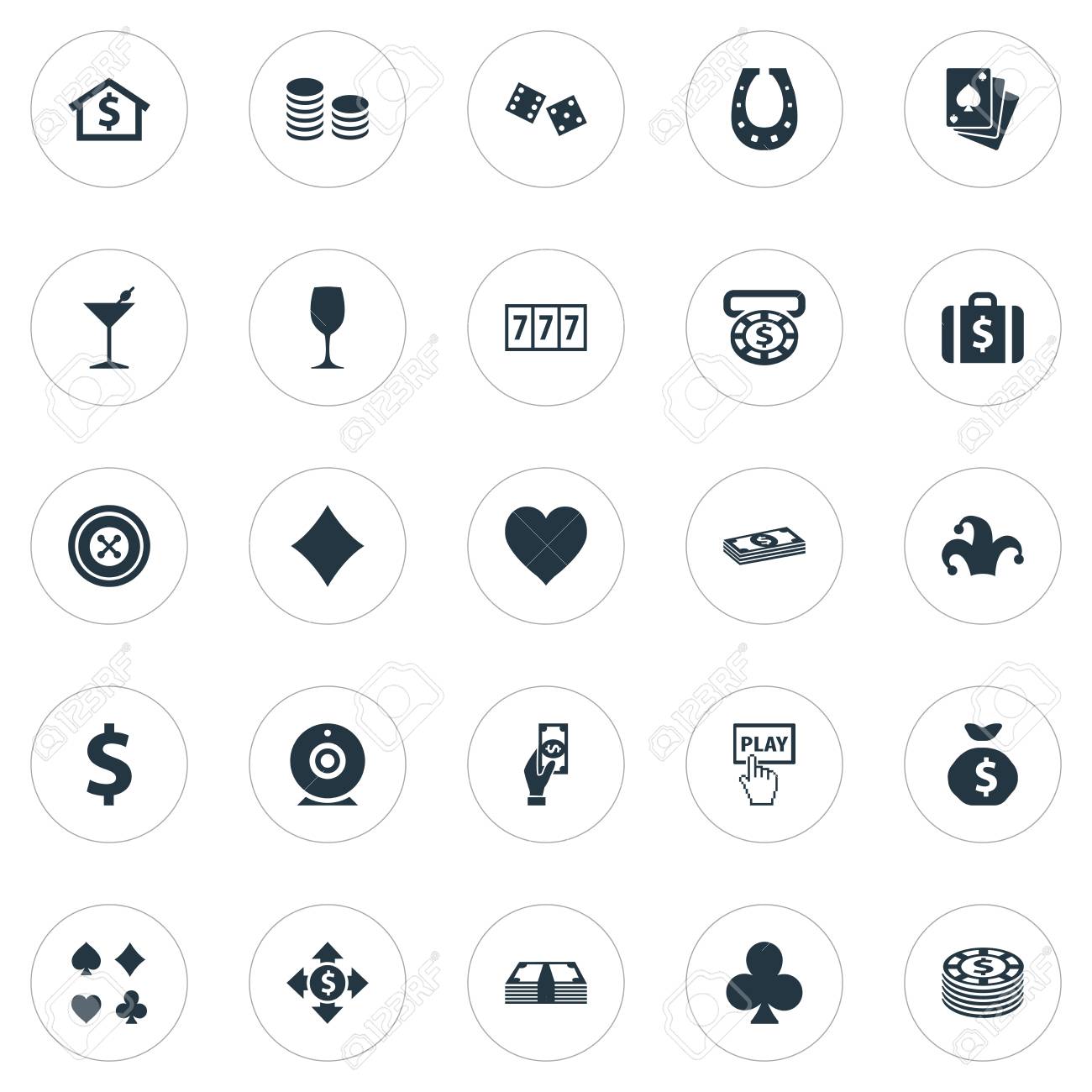 シンプルなアイコンのベクター イラスト セット 要素のコア 道化師