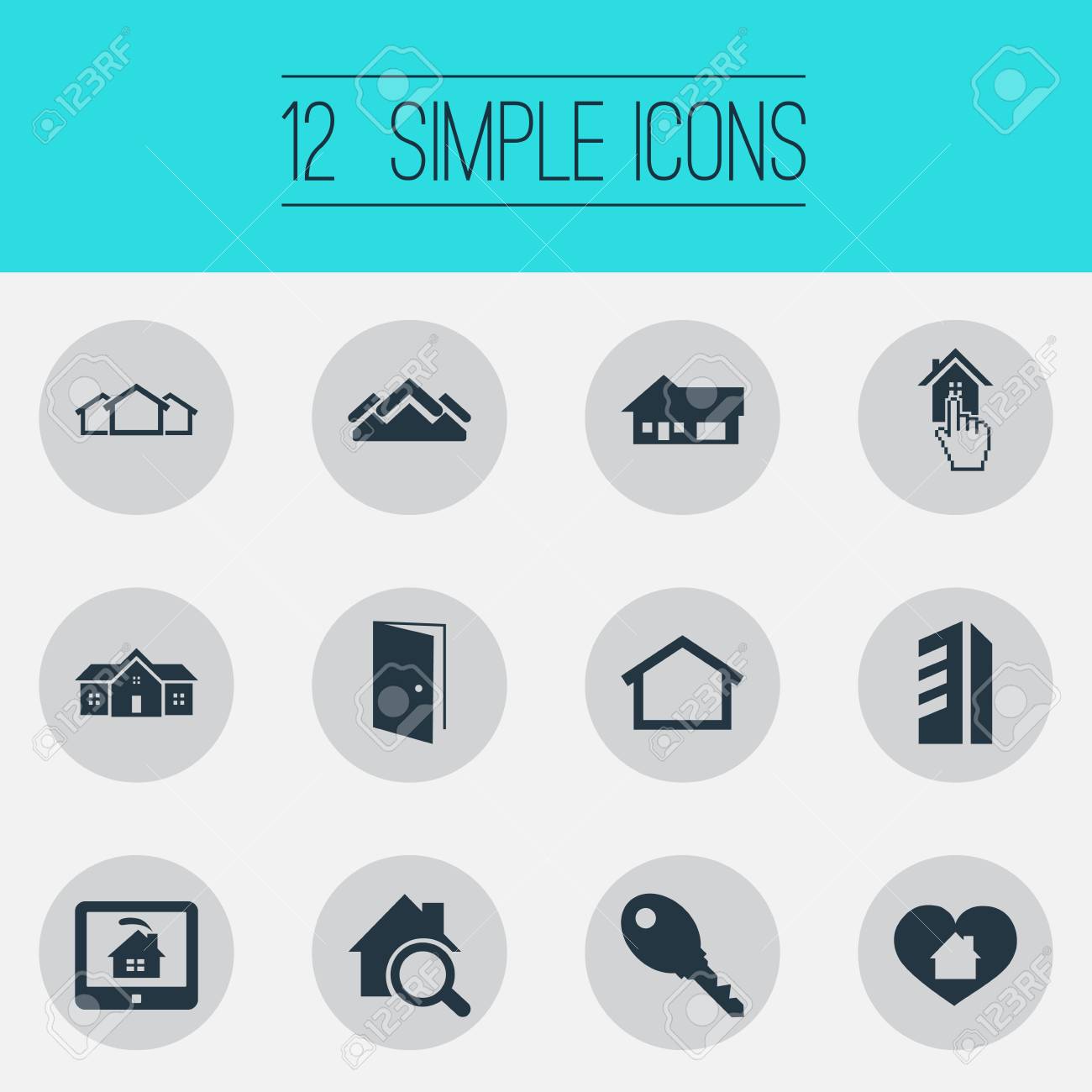 vector illustration set of simple estate icons elements real free simple estate