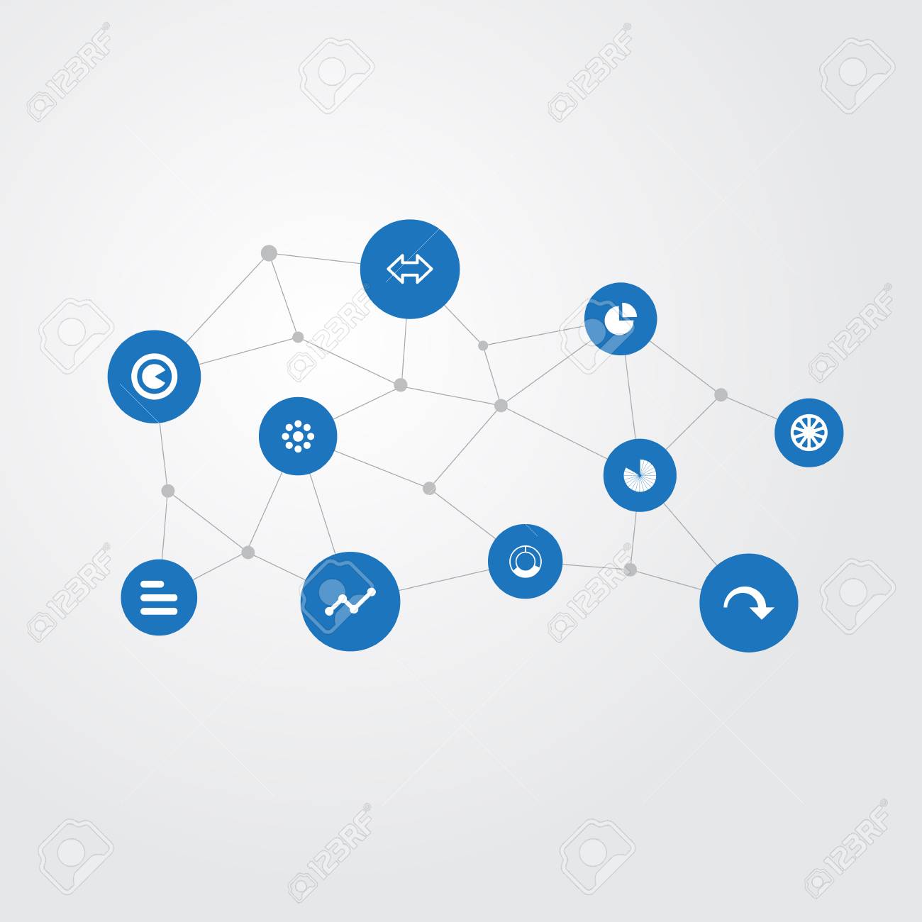 簡単な図のアイコンのベクトル イラスト セット 要素部分 逆矢印 円線図 他の類義語のグラフ 図し 減少します のイラスト素材 ベクタ Image