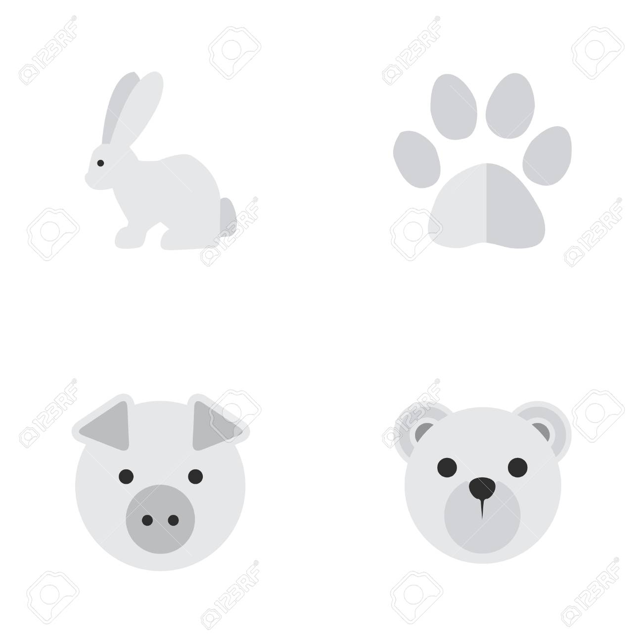 Elements Piggy Foot Hare And Other Synonyms Footprint Hare And Animal Vector Illustration Set Of Simple Fauna Icons Royalty Free Cliparts Vectors And Stock Illustration Image 8507