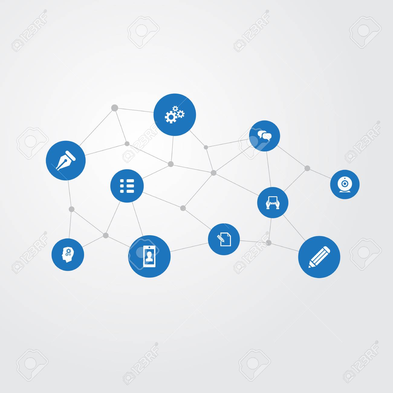 簡単なブログのアイコンのベクトル イラスト セット 類義語一方プロファイル ドキュメント要素ゴシップ プロファイルと会話 のイラスト素材 ベクタ Image