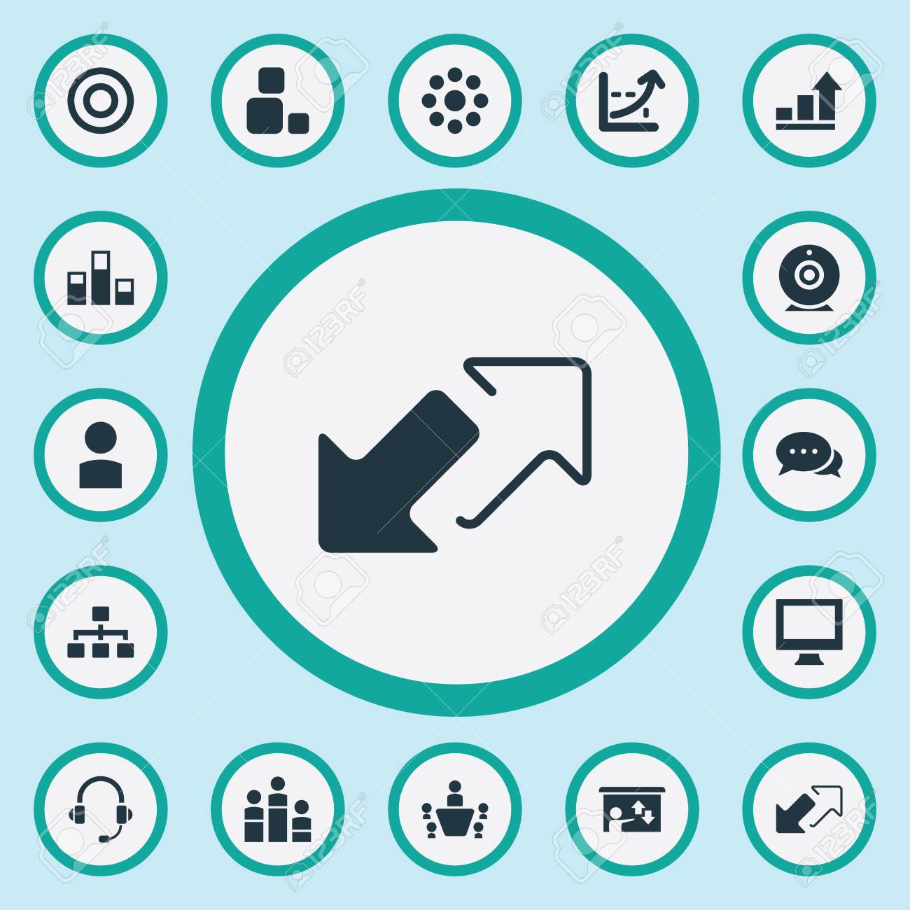 簡単なトレーニングのアイコンのベクトル イラスト セット 要素階層 増加 コーチおよび他の類義語の進行状況メッセージとプレゼンテーション のイラスト素材 ベクタ Image