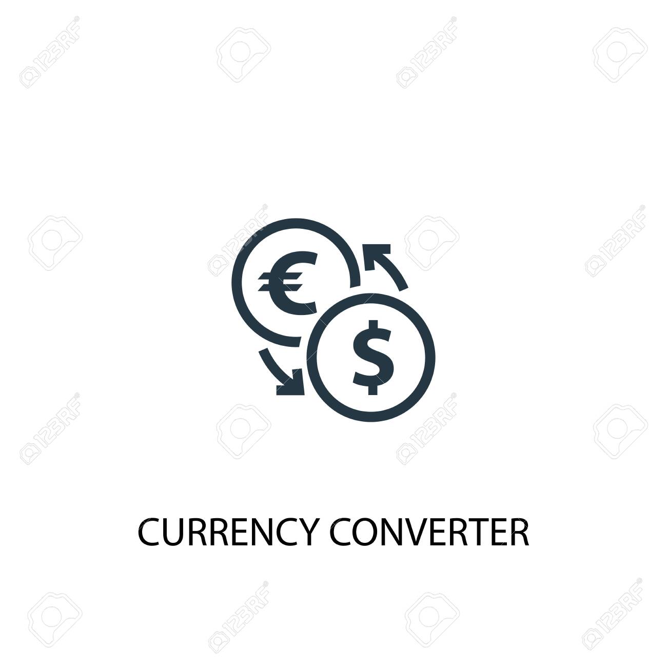 Icono De Convertidor De Moneda. Ilustración De Elemento Simple. Diseño De  Símbolo De Concepto De Convertidor De Moneda. Puede Usarse Para Web  Ilustraciones svg, vectoriales, clip art vectorizado libre de derechos.  Image