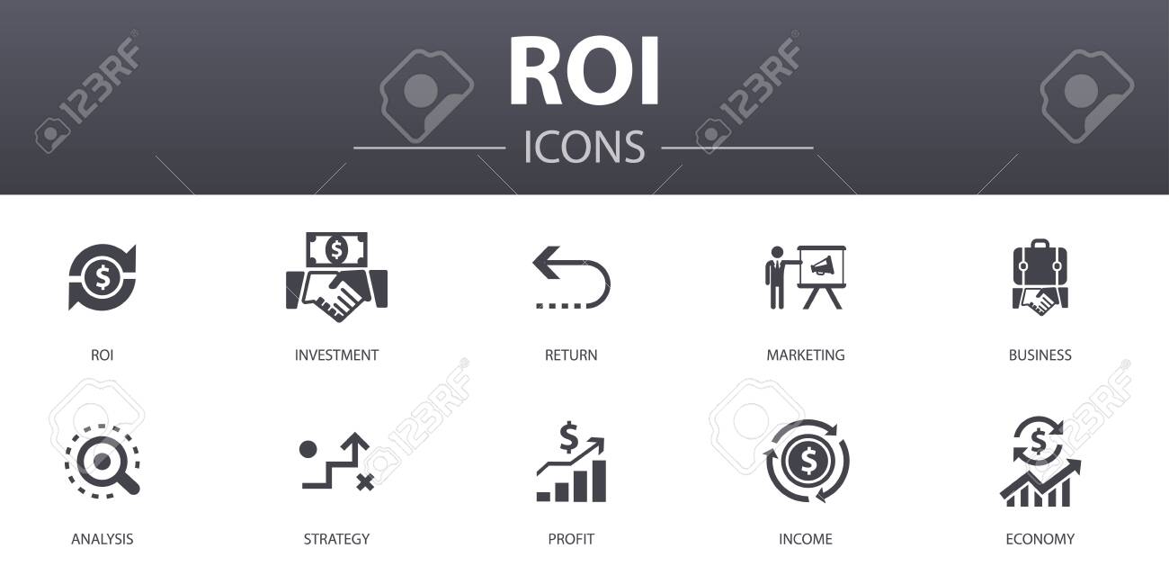 ROI simple concept icons set. Contains such icons as investment, return, marketing, analysis and more, can be used for web - 130896318 ROI simple concept icons set. Contains such icons as investment, return, marketing, analysis and more, can be used for web - 130896318