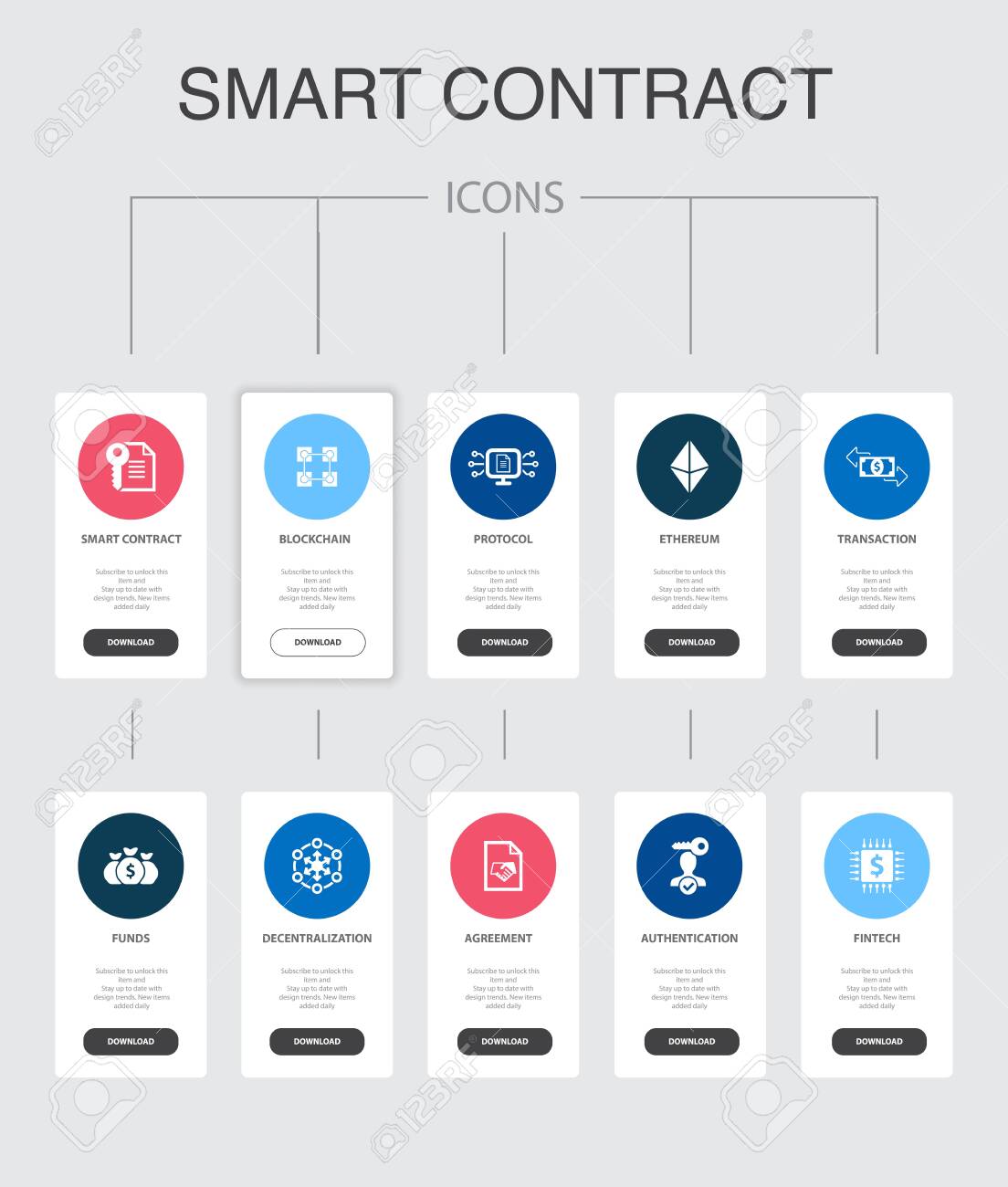 스마트 계약 인포그래픽 10단계 UI Design.blockchain, 트랜잭션, 탈중앙화, 핀테크 간단한 아이콘 로열티 무료 사진,  그림, 이미지 그리고 스톡포토그래피. Image 133445622