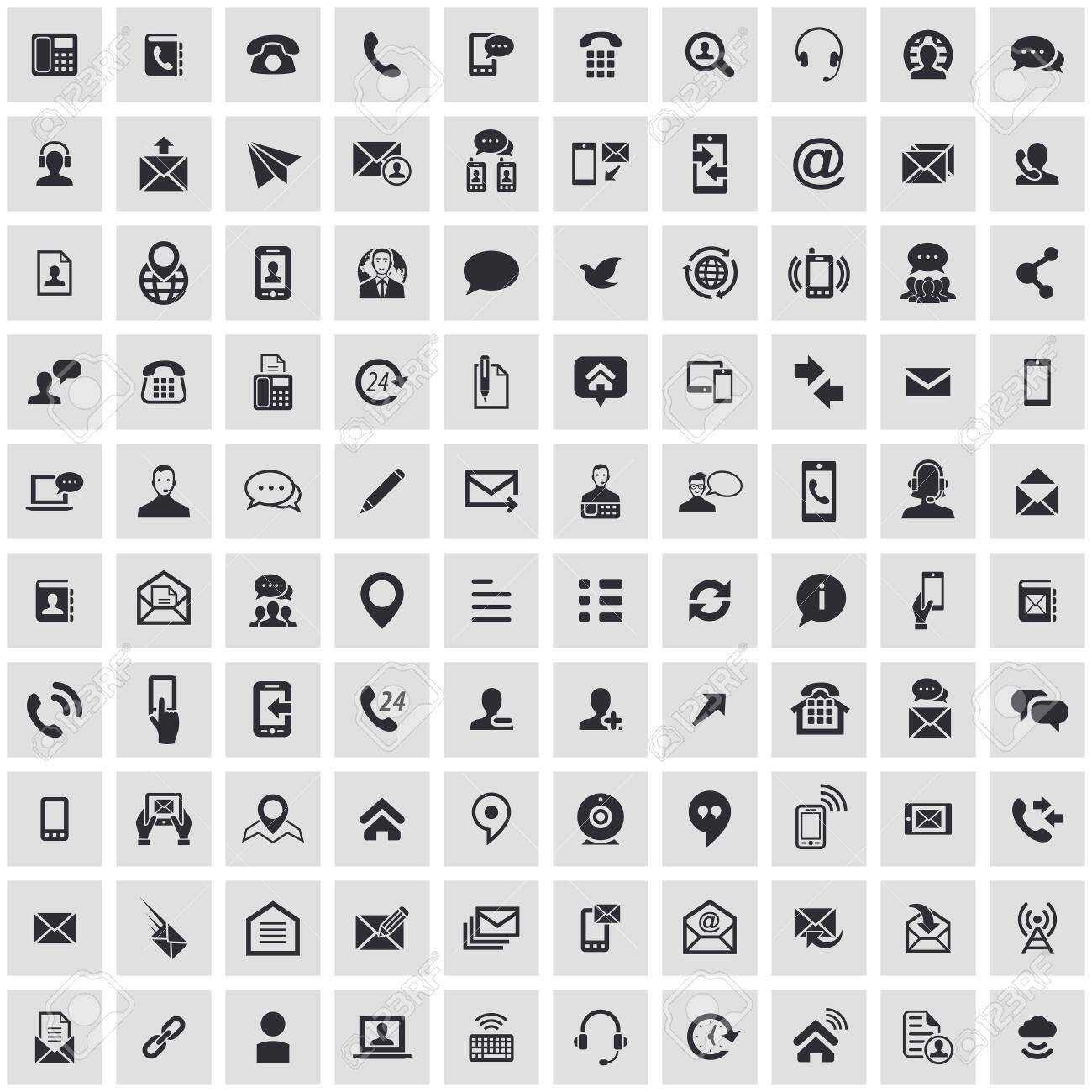 contact us 100 icons universal set for web and mobile. - 133749564 contact us 100 icons universal set for web and mobile. - 133749564