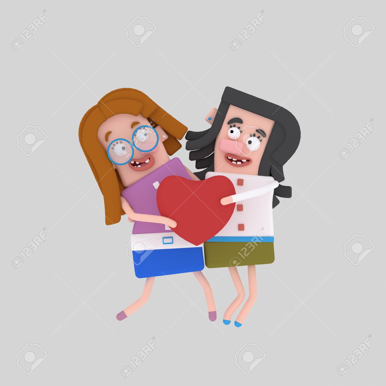 レズビアンカップルの恋 3dイラスト の写真素材 画像素材 Image