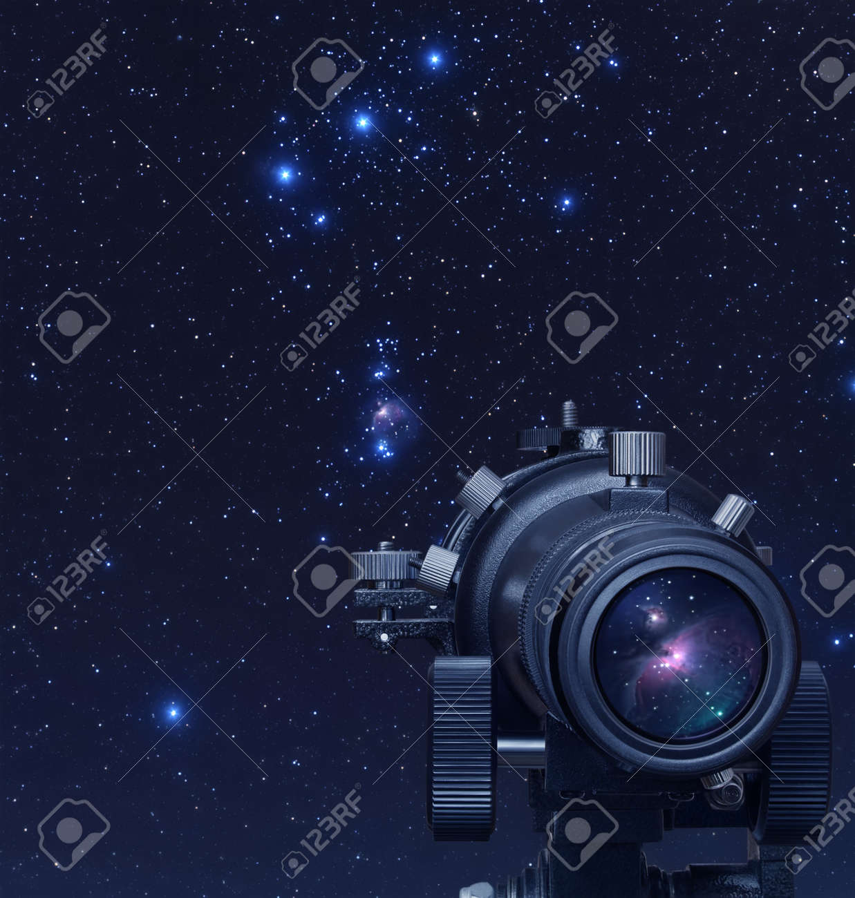 A picture of telescope pointed at Orion nebula - 18405867 A picture of telescope pointed at Orion nebula - 18405867