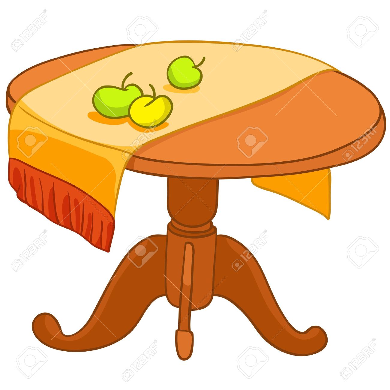 Tecknad hem möbler bord royalty fri clipart, vektorer och ...