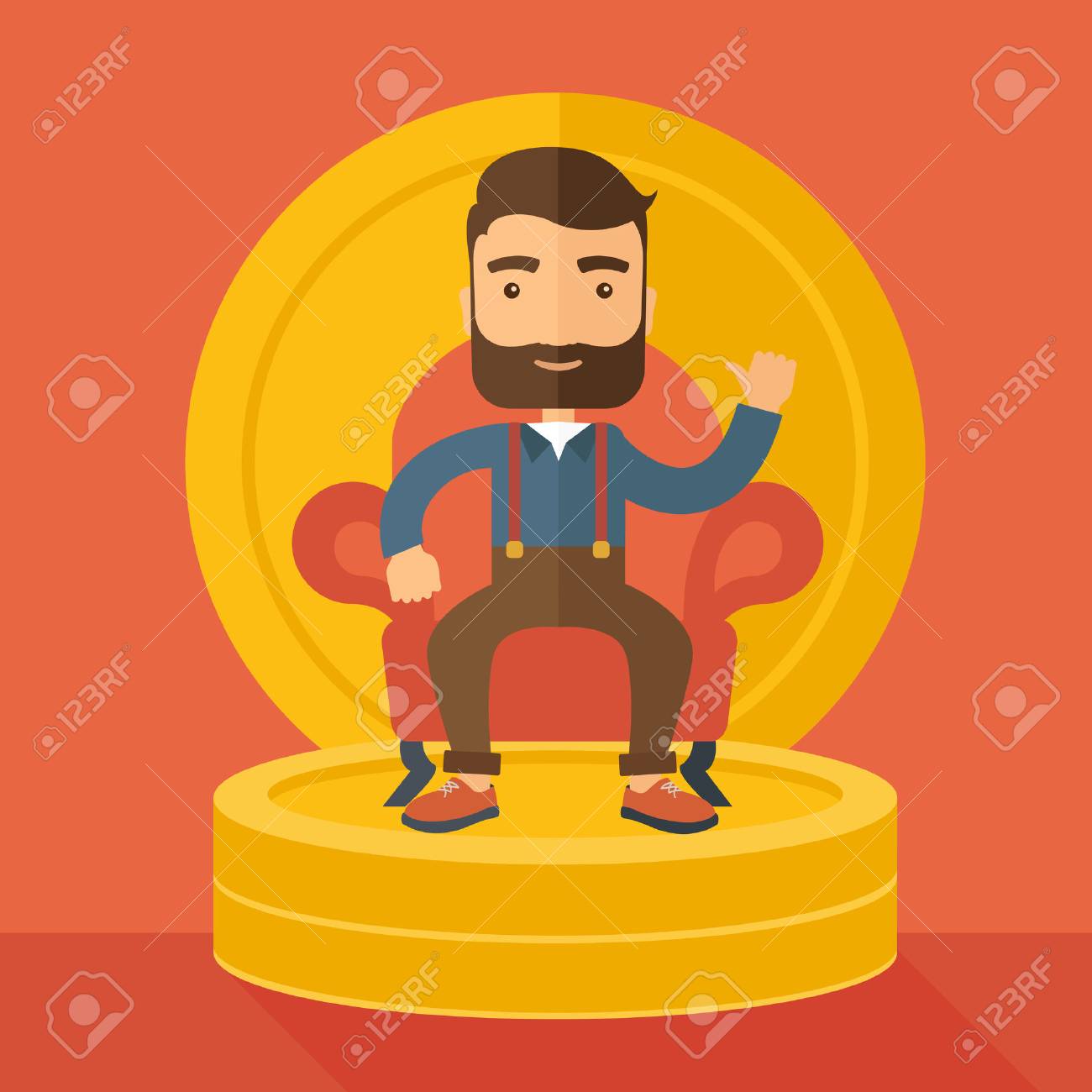 お金のヒープに王様のように座って笑ってひげを持つ成功した実業家 達成の概念 パステル カラーのパレットと現代的なスタイル オレンジ着色背景 ベクトルの平らな設計図 正方形のレイアウト のイラスト素材 ベクタ Image お金のヒープに王様のように座って笑ってひげを持つ成功した実業家 達成の概念 パステル カラーのパレットと現代的なスタイル オレンジ着色背景 ベクトルの平らな設計図 正方形のレイアウト のイラスト素材 ベクタ Image