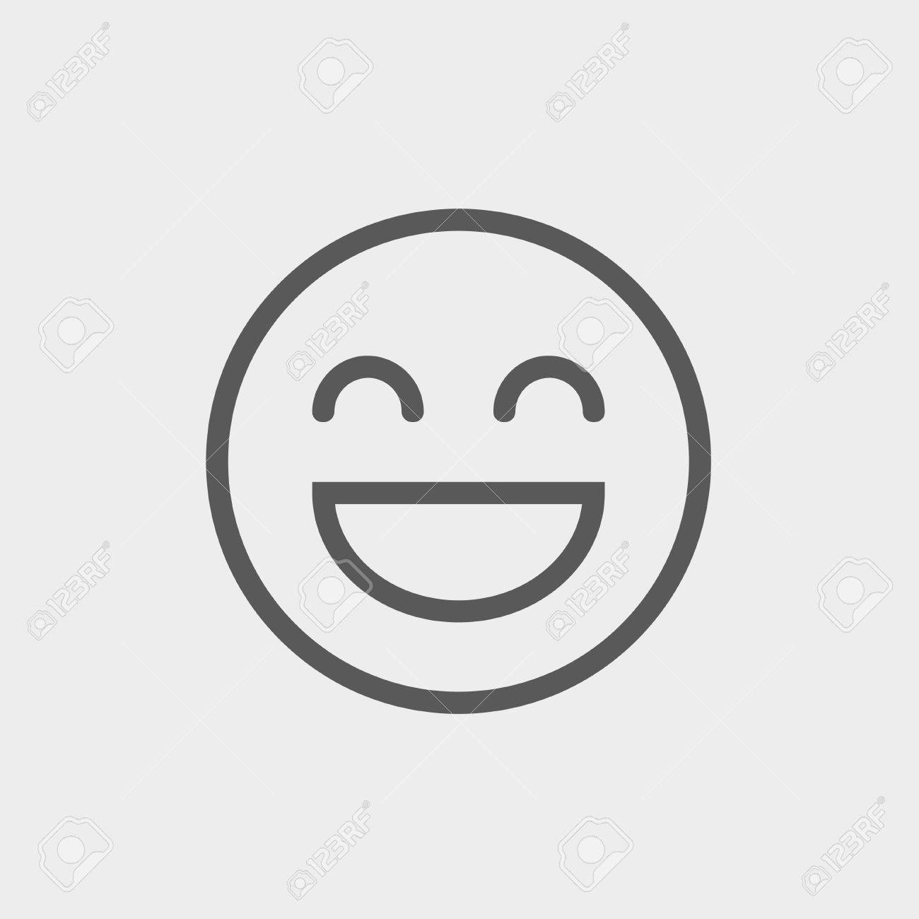 Cheerful Emoji Icon Thin Line For Web And Mobile, Modern Minimalistic Flat  Design. Vector Dark Grey Icon On Light Grey Background. Royalty Free  Cliparts, Vectors, And Stock Illustration. Image 40003086.