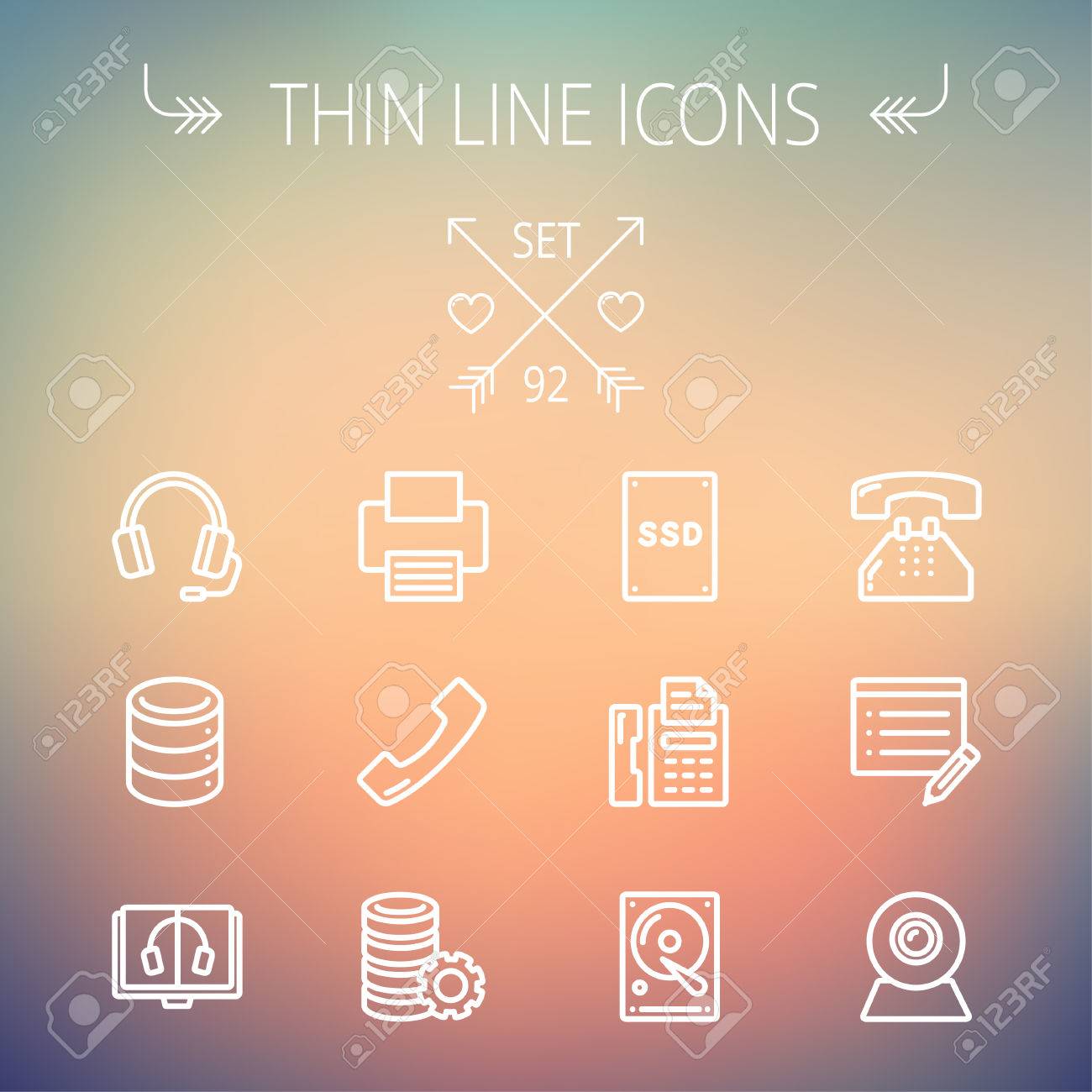 technology thin line icon set for web and mobile set includes