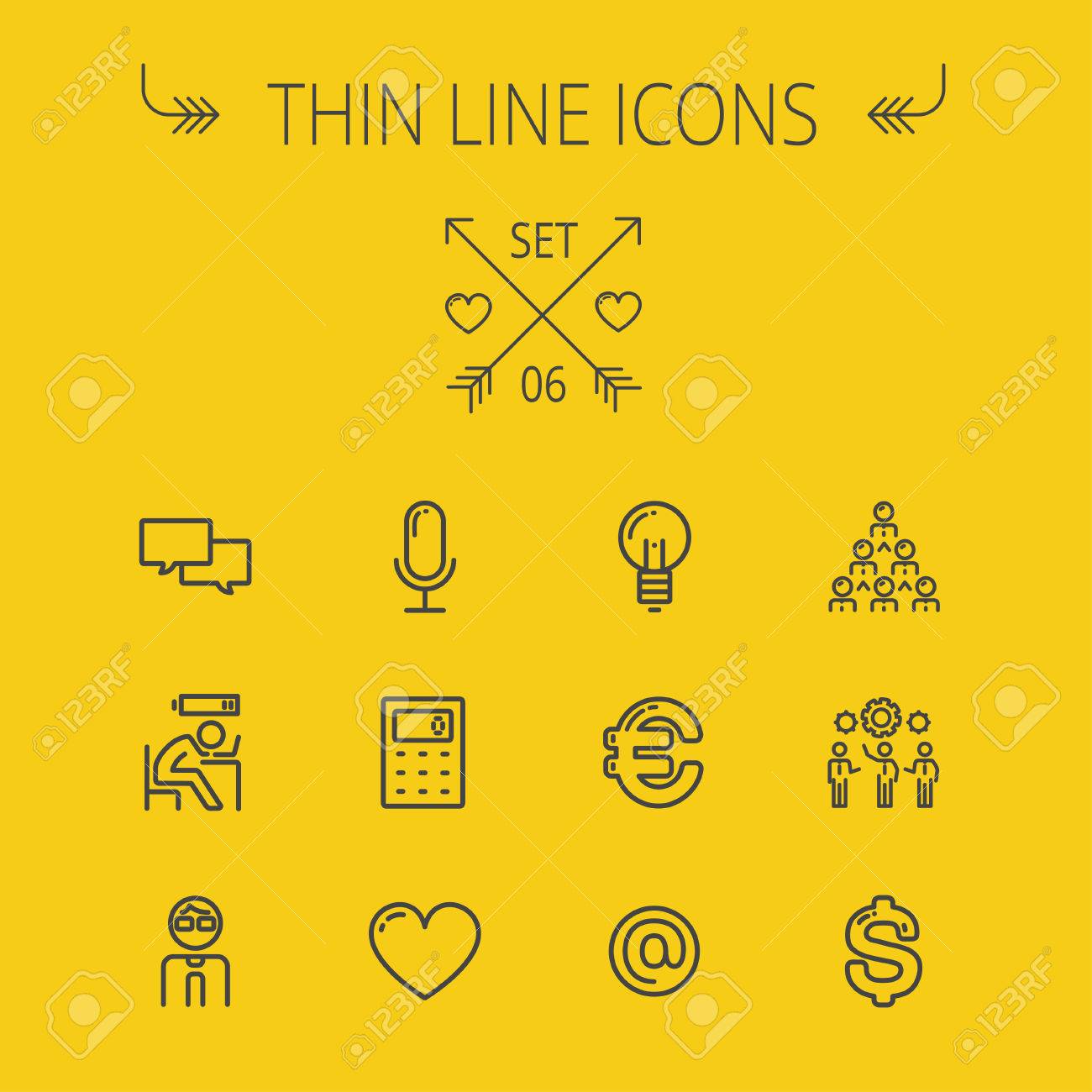 Business Thin Line Icon Set For Web And Mobile Set Includes - 