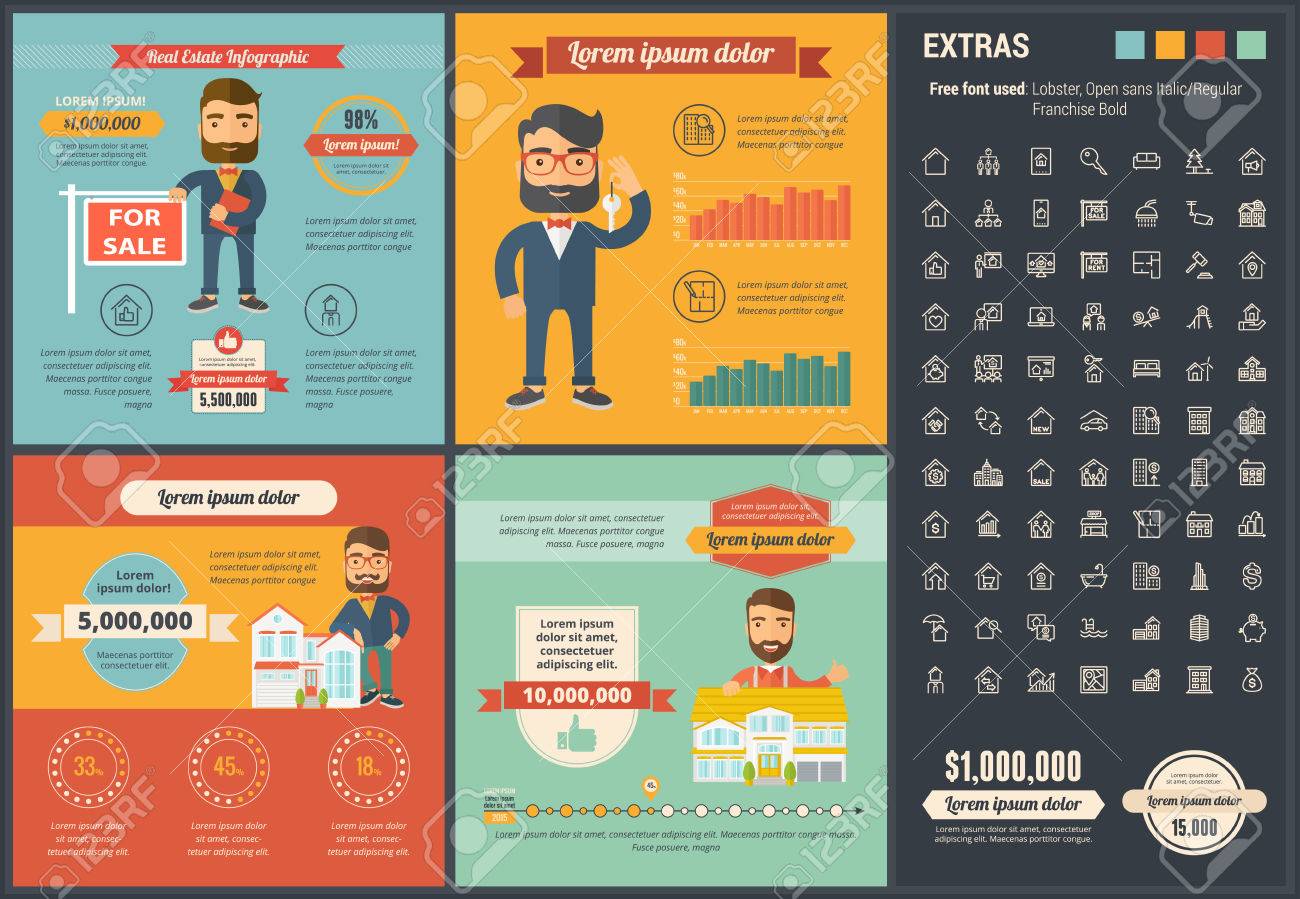 real estate infographic template and elements royalty free cliparts