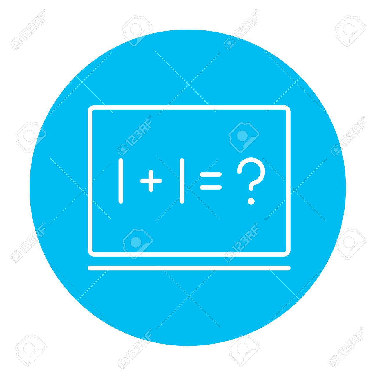 Maths Example Written On Blackboard Line Icon For Web Mobile Royalty Free Cliparts Vectors And Stock Illustration Image