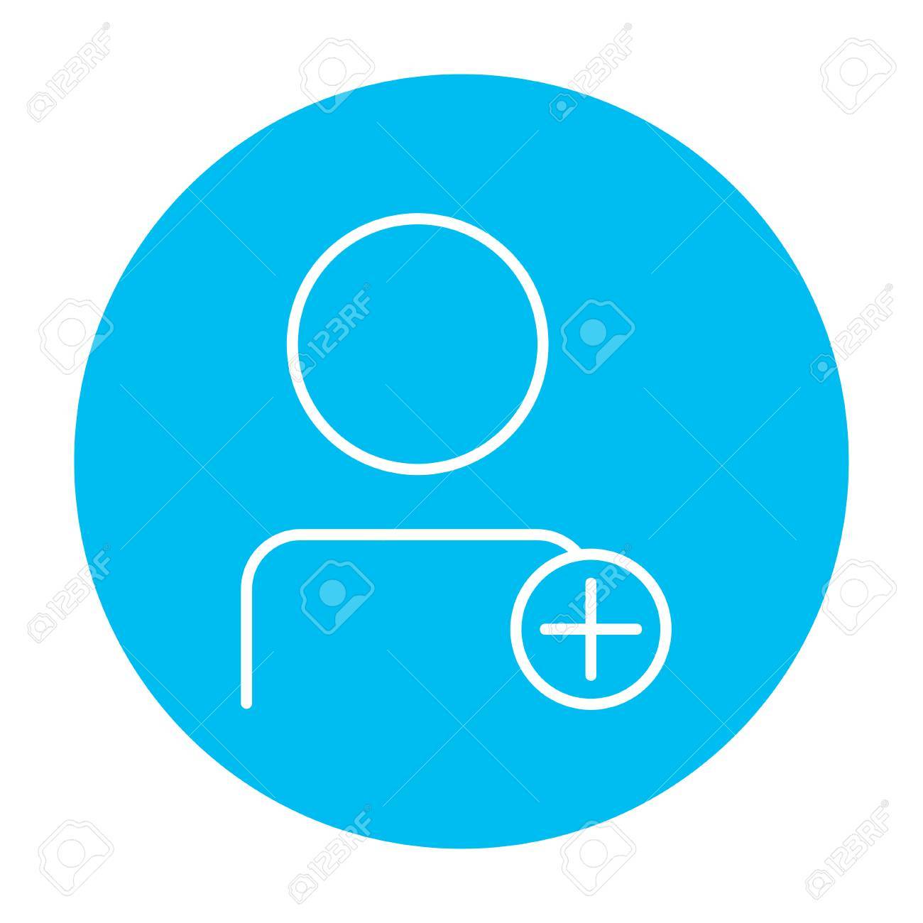 Vettoriale - Profilo Utente Con Più Icona Linea Segno Per Web, Mobile E  Infografica. Vector L'icona Bianca Sul Cerchio Blu-chiaro Isolato Su Fondo  Bianco. Image 49884663.