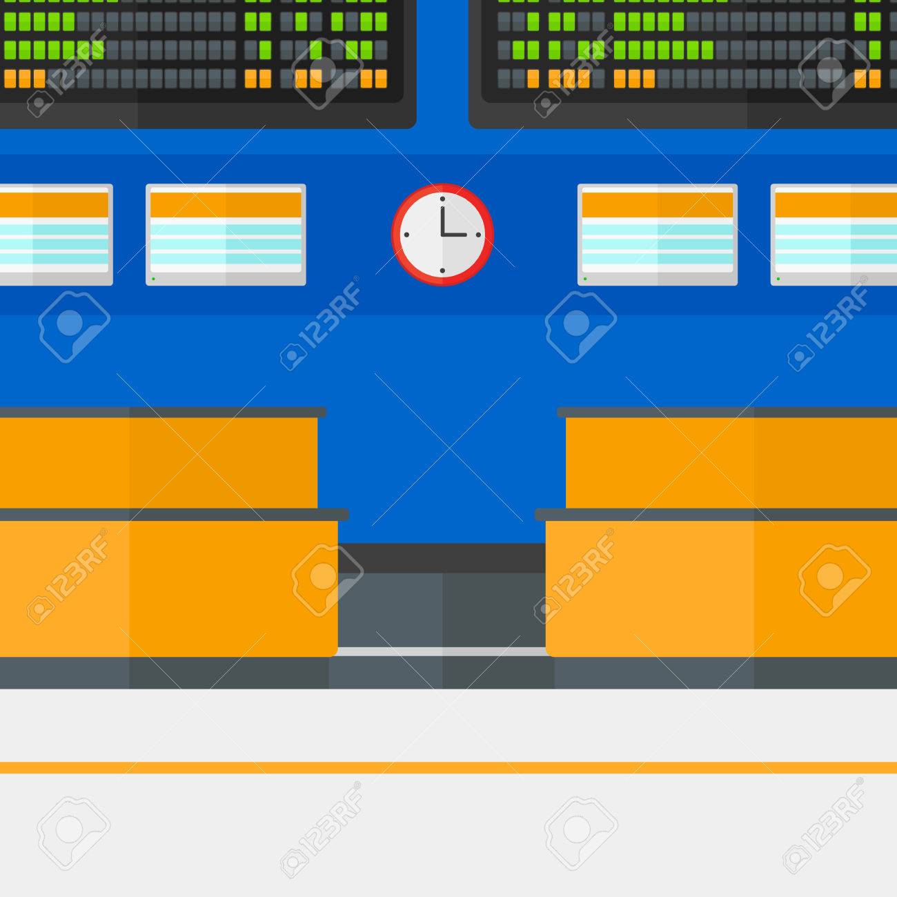 background of schedule board in airport vector flat design