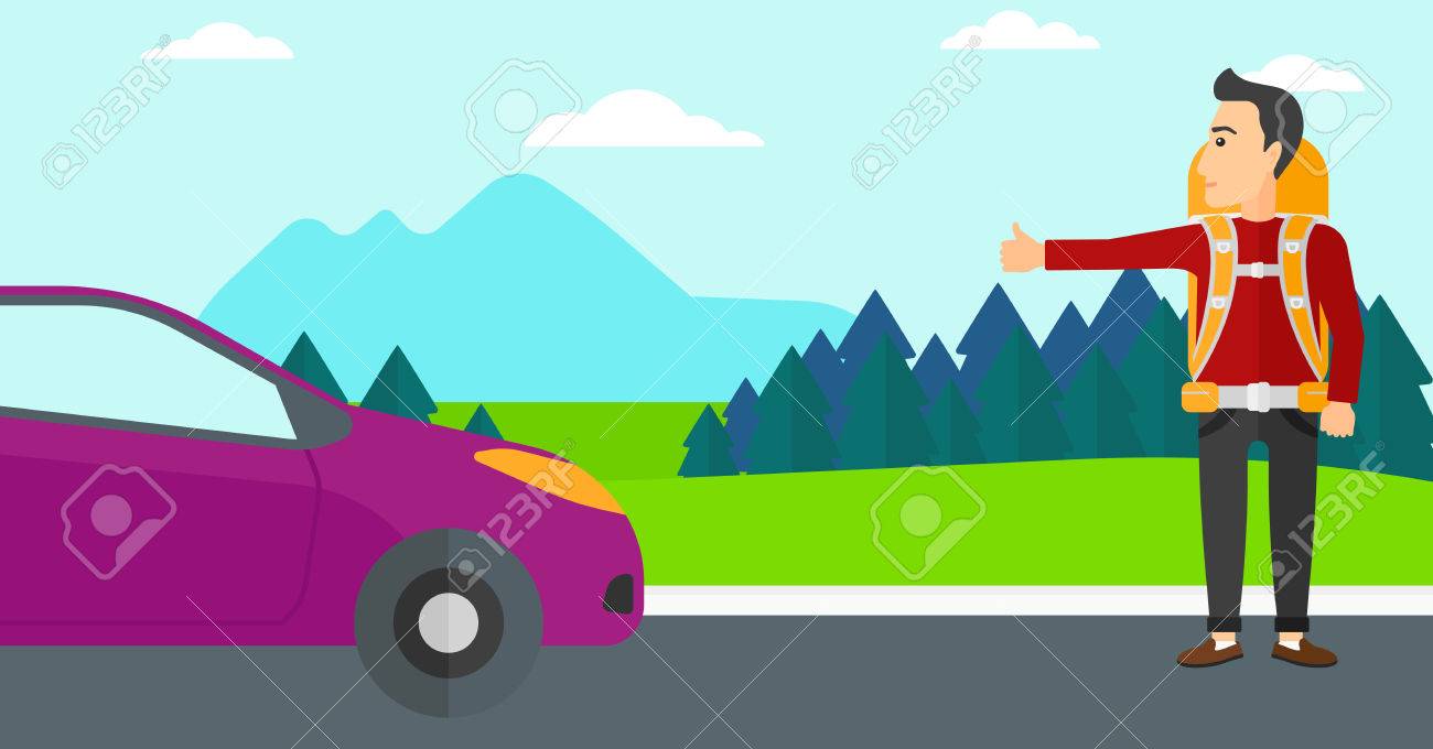 山と木の背景に車を止めると男ヒッチハイク ベクトル フラットなデザイン イラスト 水平方向のレイアウト のイラスト素材 ベクタ Image 山と木の背景に車を止めると男ヒッチハイク ベクトル フラットなデザイン イラスト 水平方向のレイアウト のイラスト素材 ベクタ Image