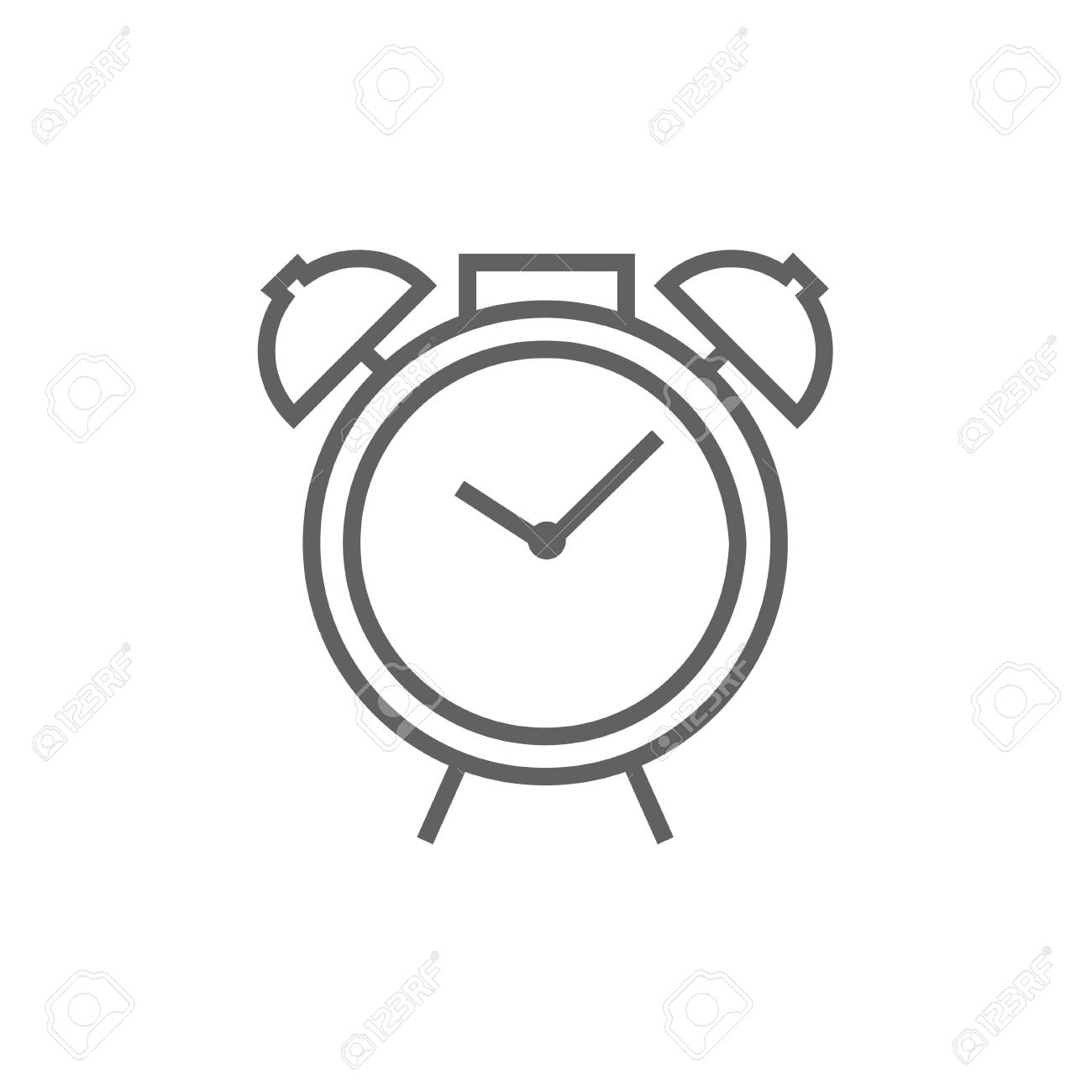 alarm clock line icon for web mobile and infographics vector