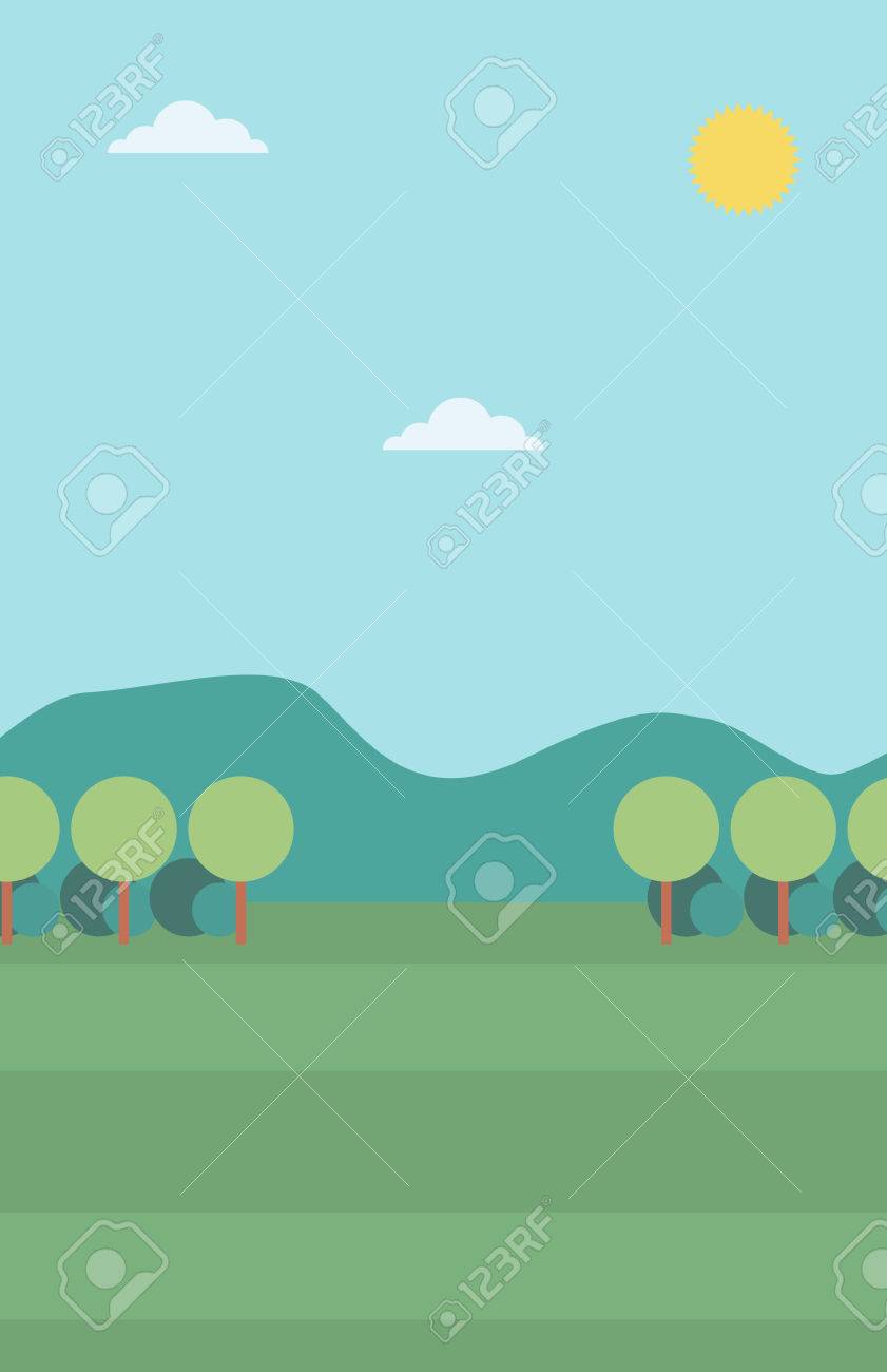 山の風景ベクトル フラット デザイン イラストの背景 縦型レイアウト のイラスト素材 ベクタ Image