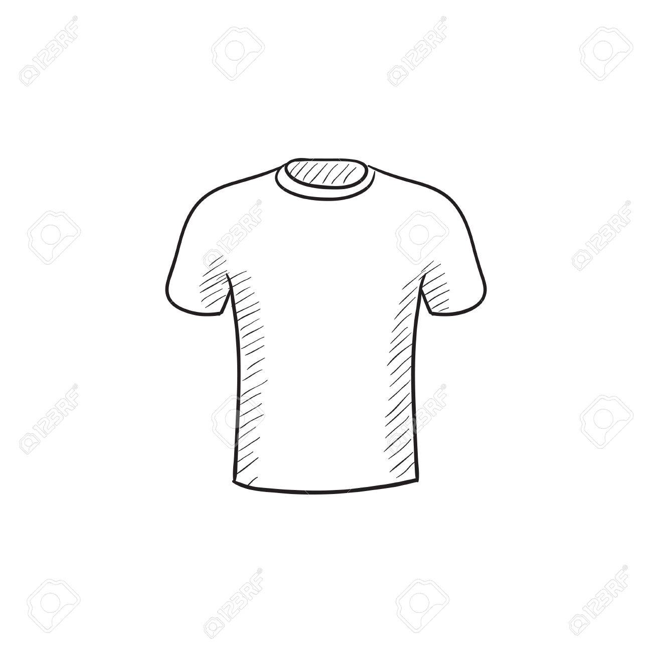 male t shirt vector sketch icon isolated on background hand